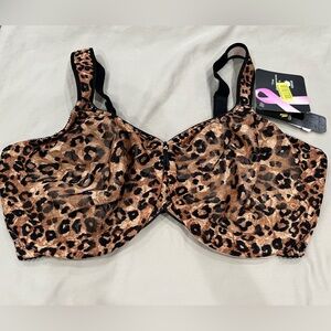 Wacoal Brown and Black Leopard Print Bra Intimates Breast Cancer Awareness